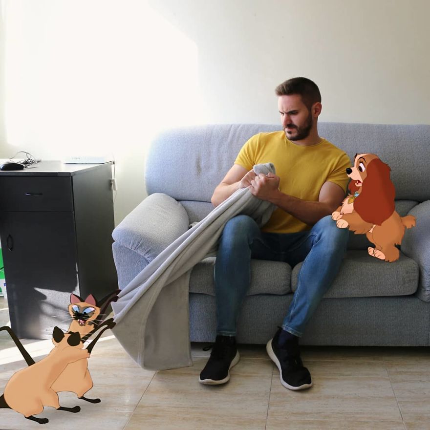 Les personnages de Disney dans sa vie grâce à Photoshop