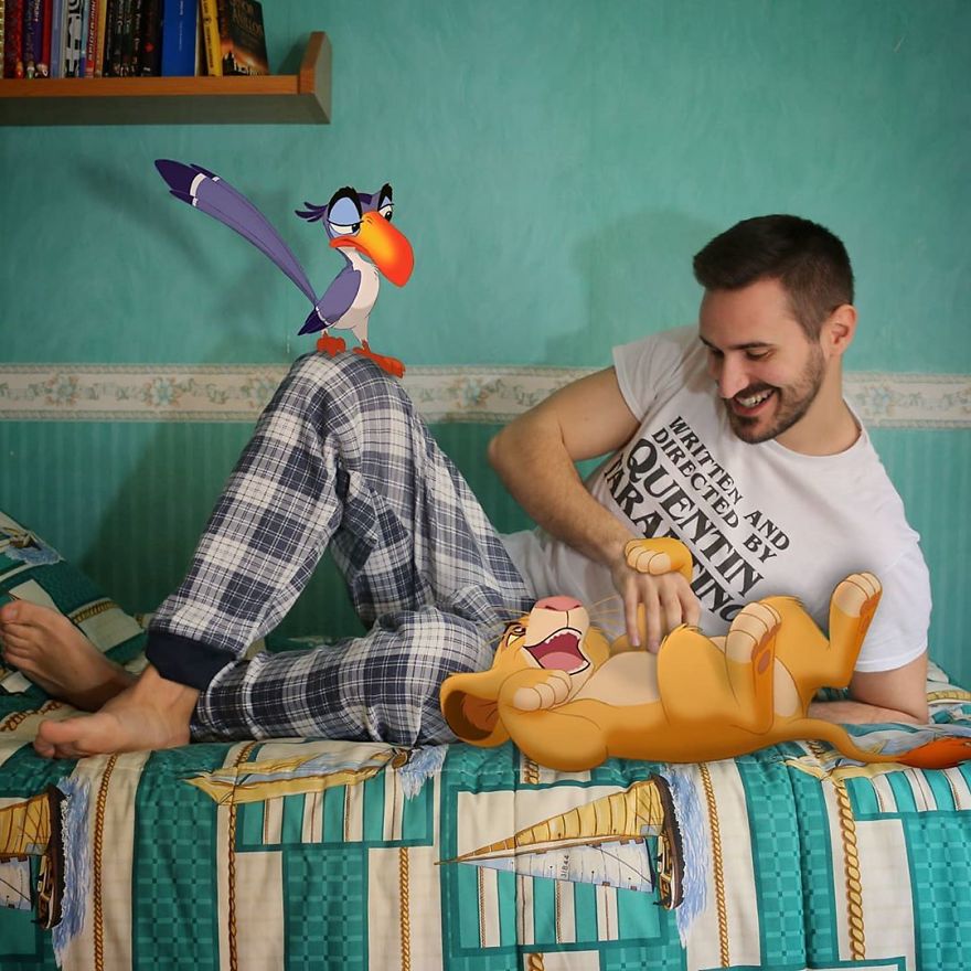 Les personnages de Disney dans sa vie grâce à Photoshop