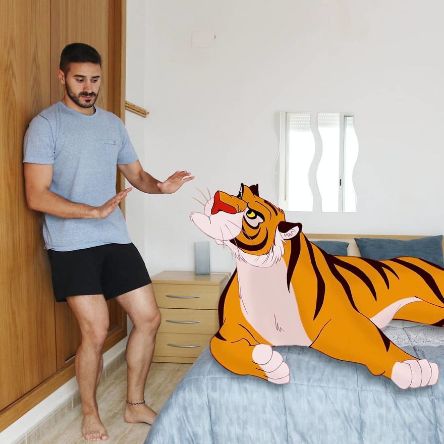 Les personnages de Disney dans sa vie grâce à Photoshop