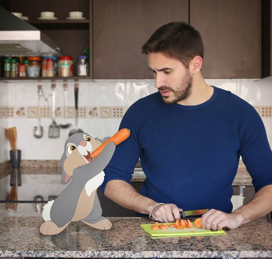 Les personnages de Disney dans sa vie grâce à Photoshop