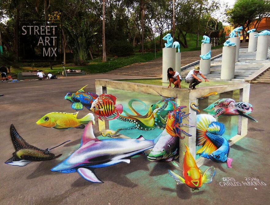Street-art en 3D et superbes illusions d'optique